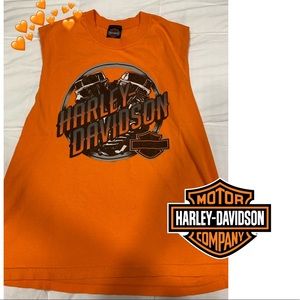 Vintage Harley Davidson Tank 🧡 Originally Cut (not hand cut)